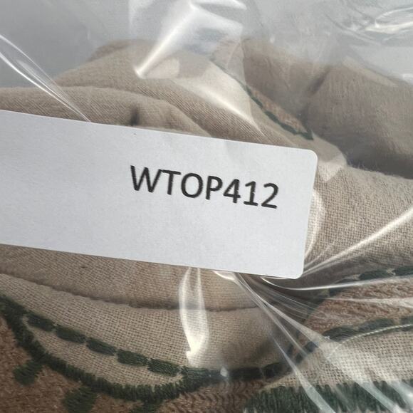 Veveret Flowy Boho Embroidered Mini Dress Boxy Oversized Khaki Green Size S - Picture 14 of 15